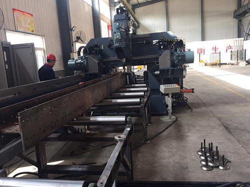 CNC beam drilling machine for structural steel fabrication