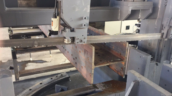 H beam cutting bandsaw